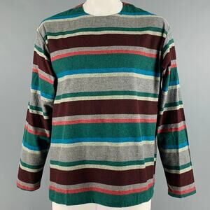 CLOT APPAREL Size XL Multi-Color Stripe Cotton Pullover Long Sleeve Shirt